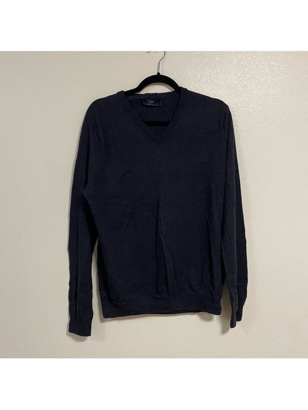 J. Crew Sweater Men’s Size XL Dark Gray Merino Wool Crewneck Sweater Slim Fit